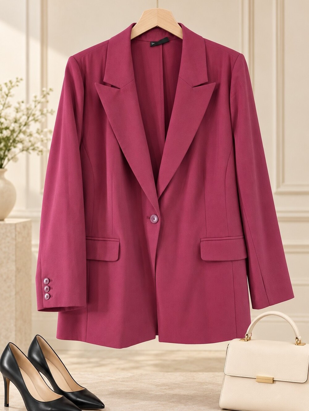 Lane Bryant Size 28 Burgundy Longline Stretch Blazer Jacket